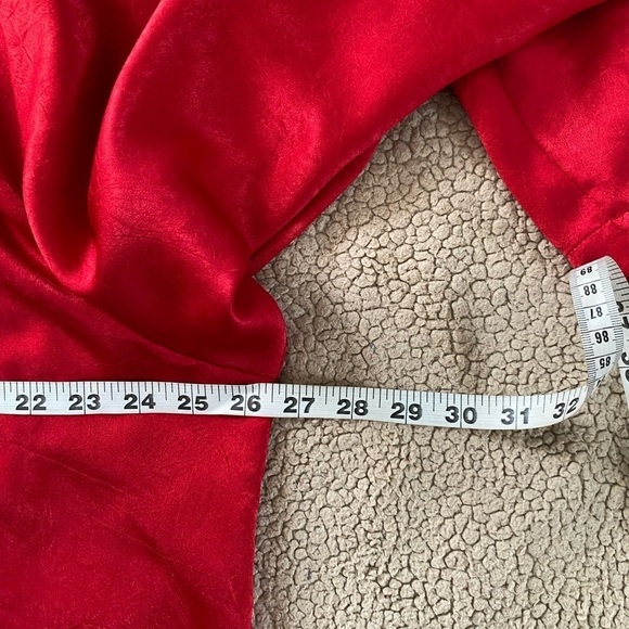 Delicates Red Long Sleeves Nightgown Top, size: XL - Picture 8 of 11